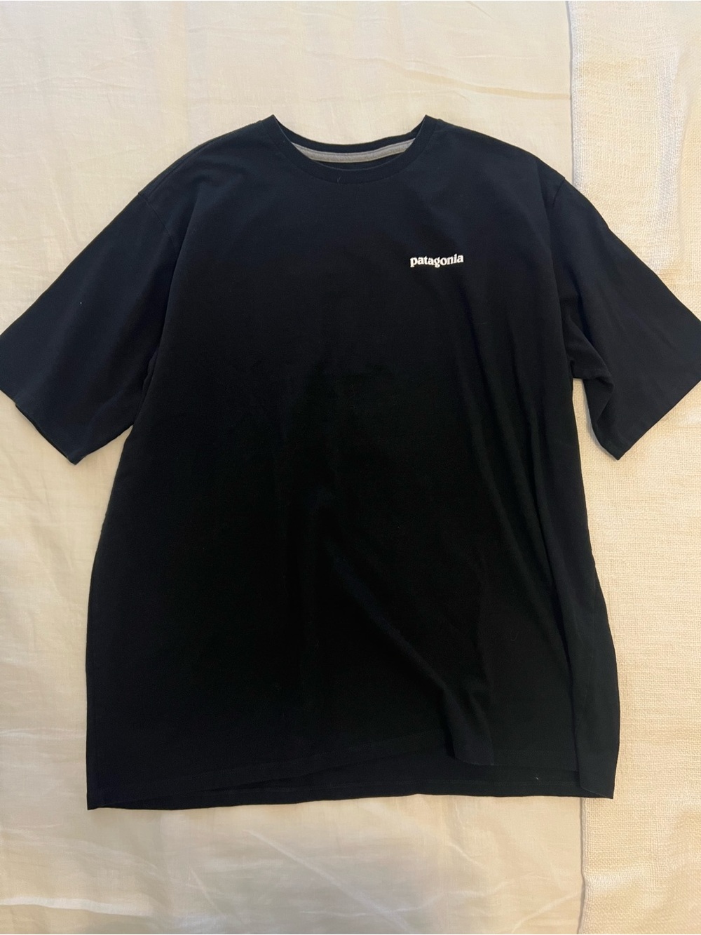 Patagonia Men’s Black T-Shirt Size Large Organic Cotton Outdoor Casual Tee
